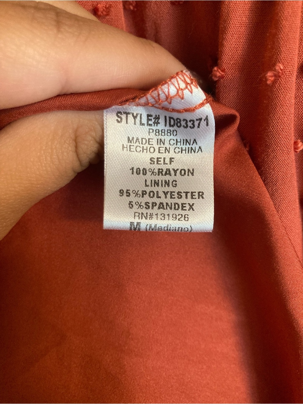 tea n rose Rust-Red Swiss Dot Tiered Maxi Dress - Picture 7 of 9